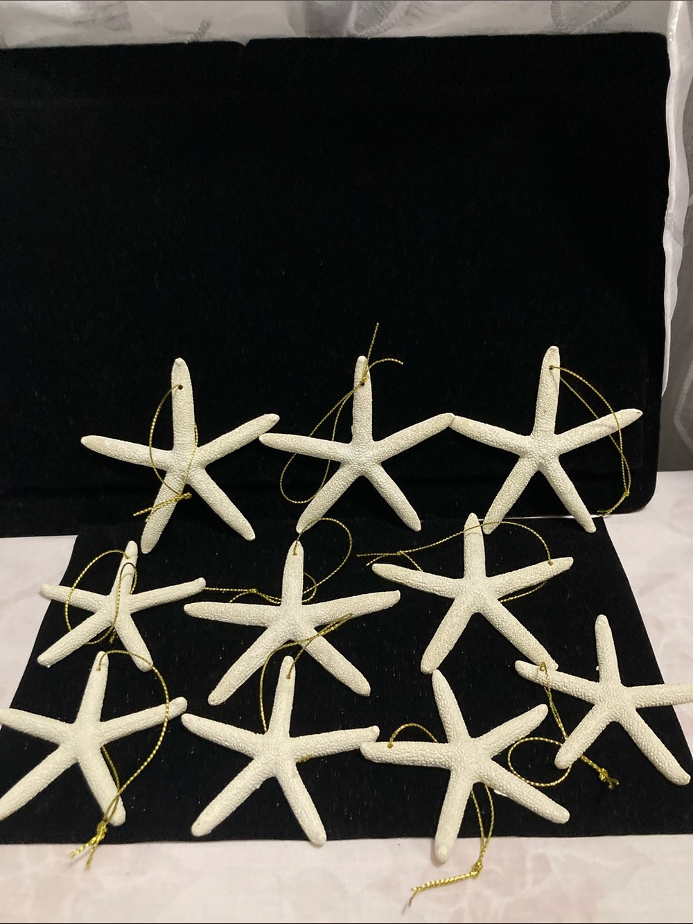 White Starfish Holiday Ornaments - Pack of 10
